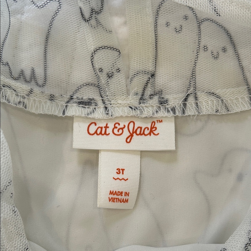 NWT Cat  & Jack Ghost Print Dress with Black Bow. - Picture 4 of 5